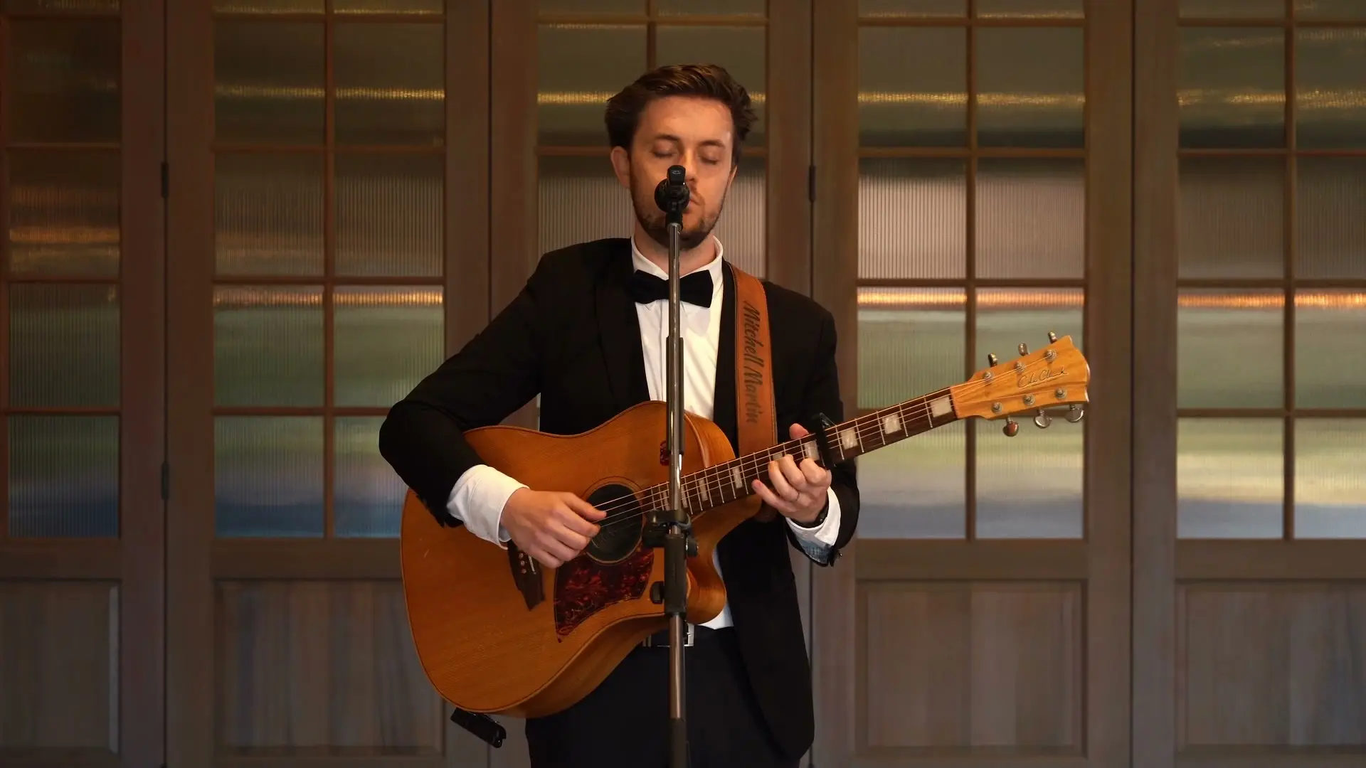 Mitchell Martin singing live at a Perth wedding ceremony
